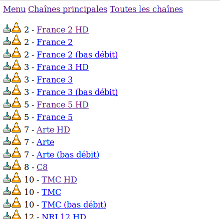 Liste des chane TV